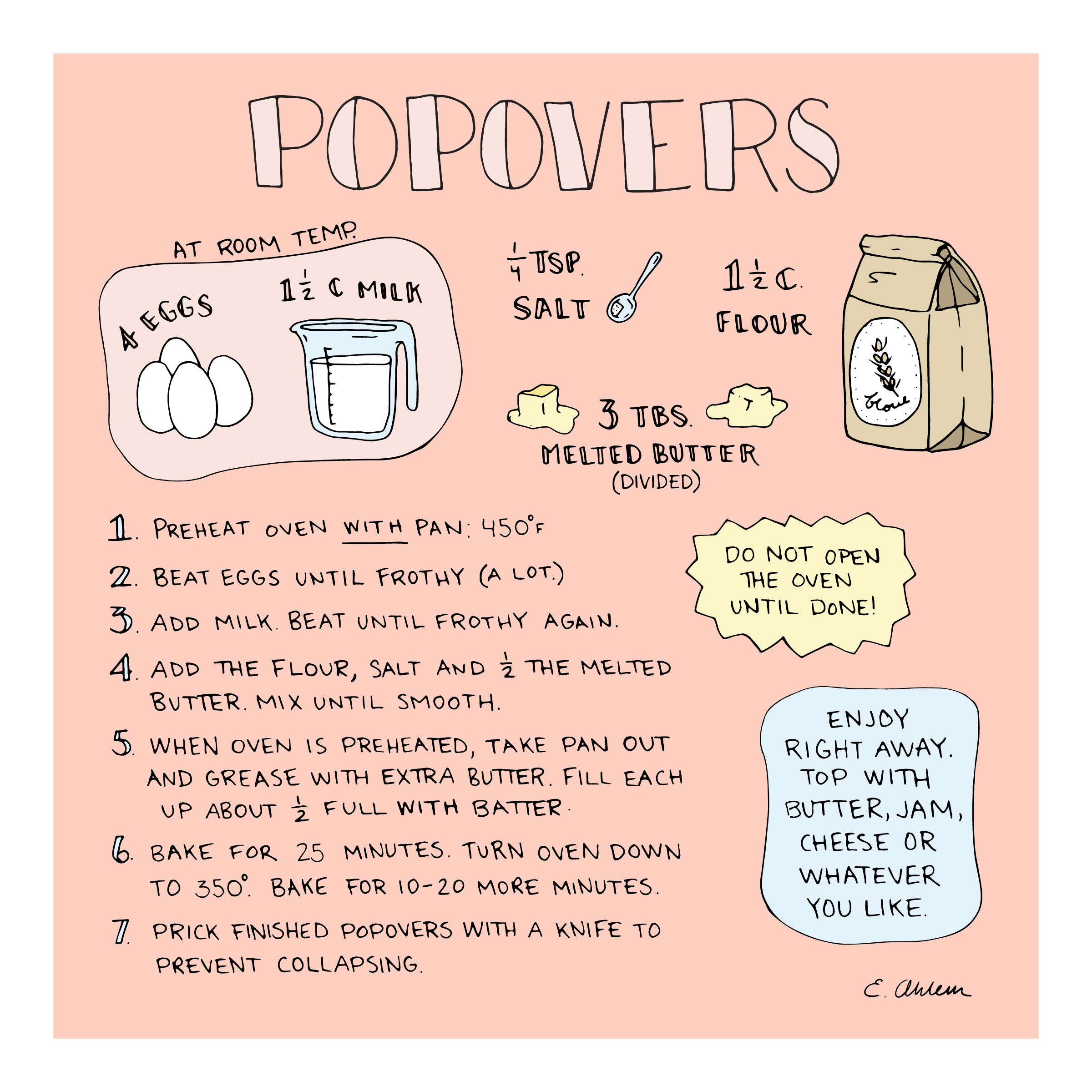 Popovers Recipe Print